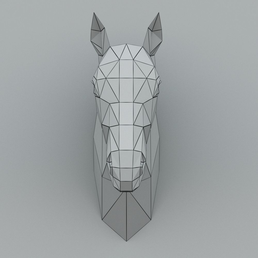 HORSE PAPER HEAD 3D model_1