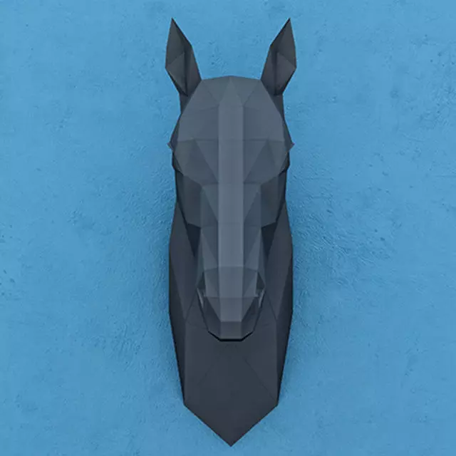 HORSE PAPER HEAD 3D model_0