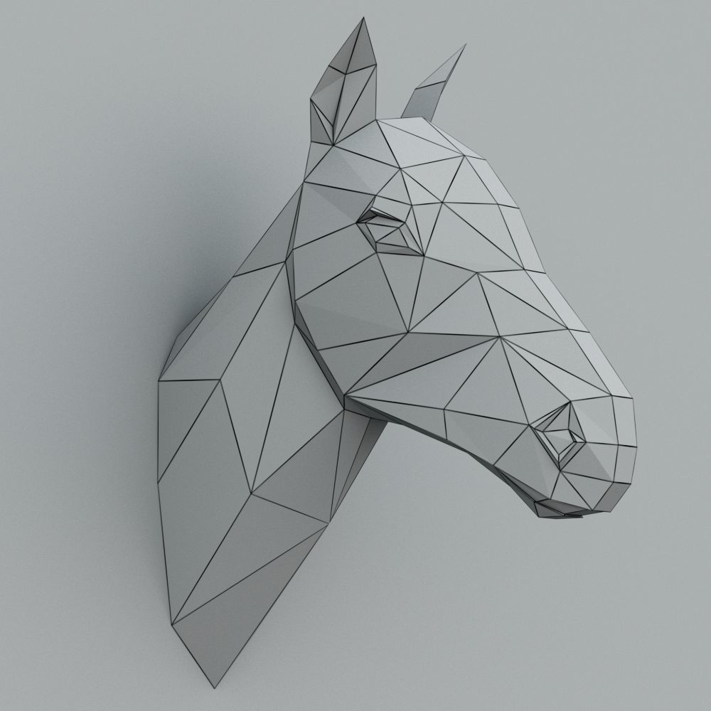 HORSE PAPER HEAD 3D model_2