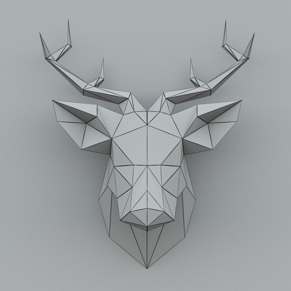 SMOLL DEER PAPER HEAD 3D model_5