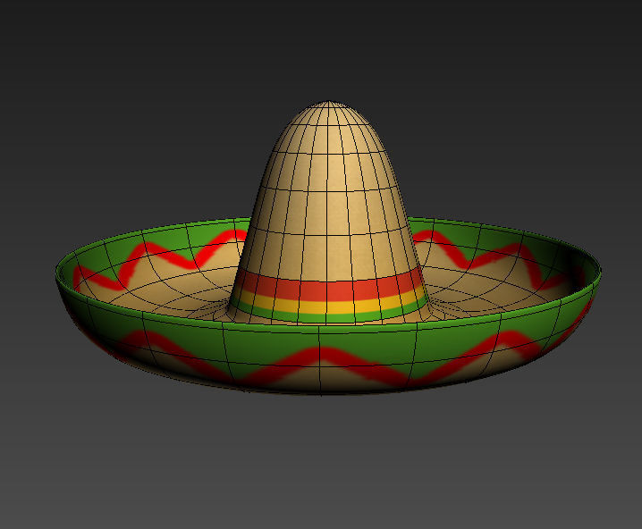 Mexican Hat Low-poly 3D model_2