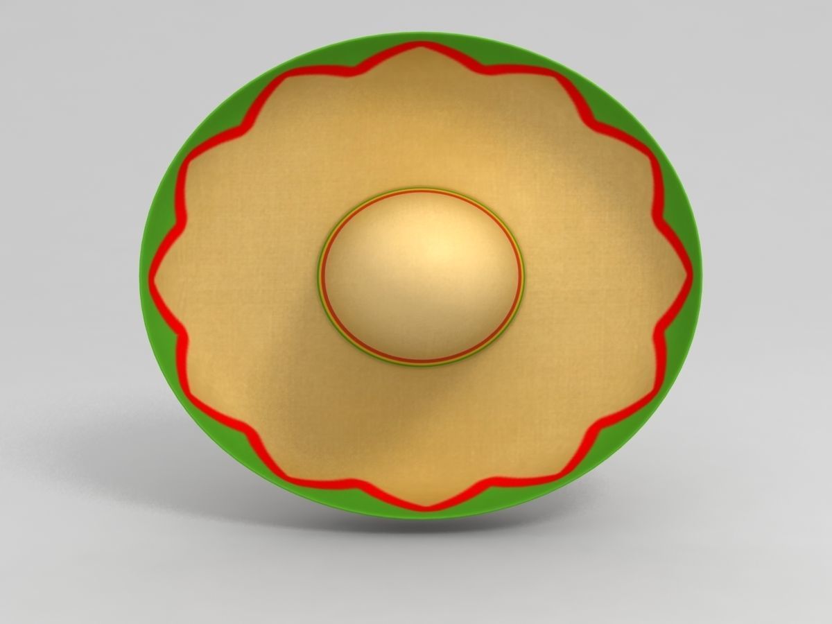 Mexican Hat Low-poly 3D model_4