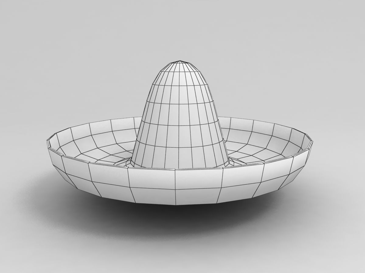 Mexican Hat Low-poly 3D model_3