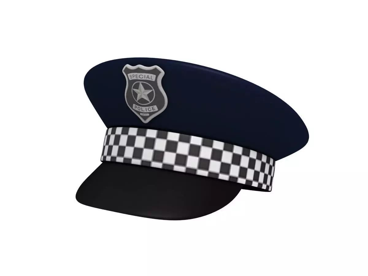 Police Hat Low-poly 3D model