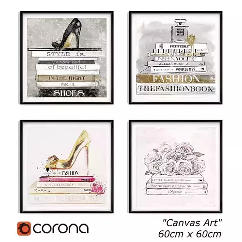 Painting frame Canvas art 020 Low-poly 3D model