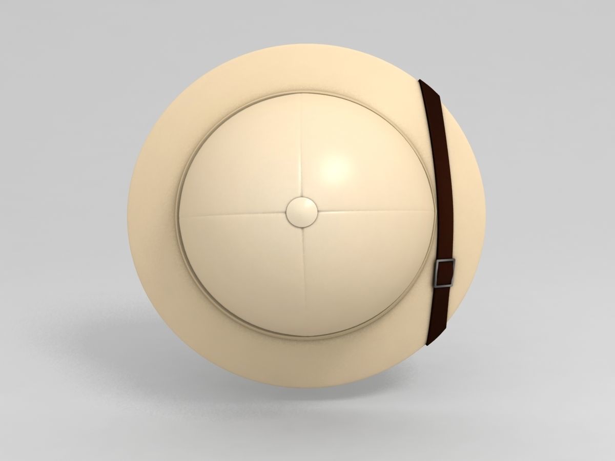 Pith Helmet Low-poly 3D model_6
