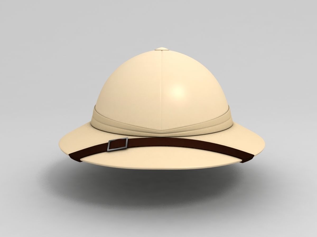 Pith Helmet Low-poly 3D model_4