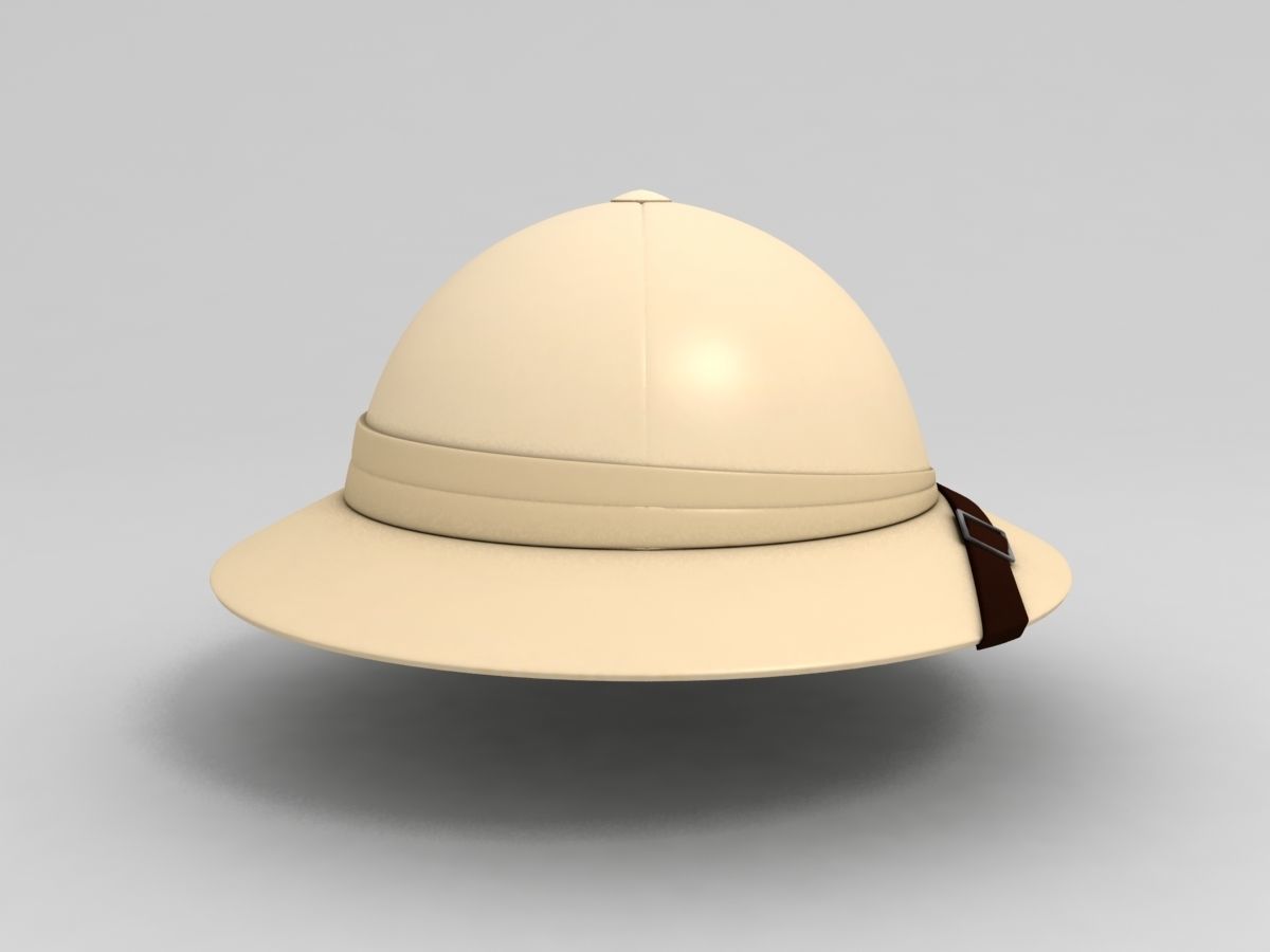 Pith Helmet Low-poly 3D model_5