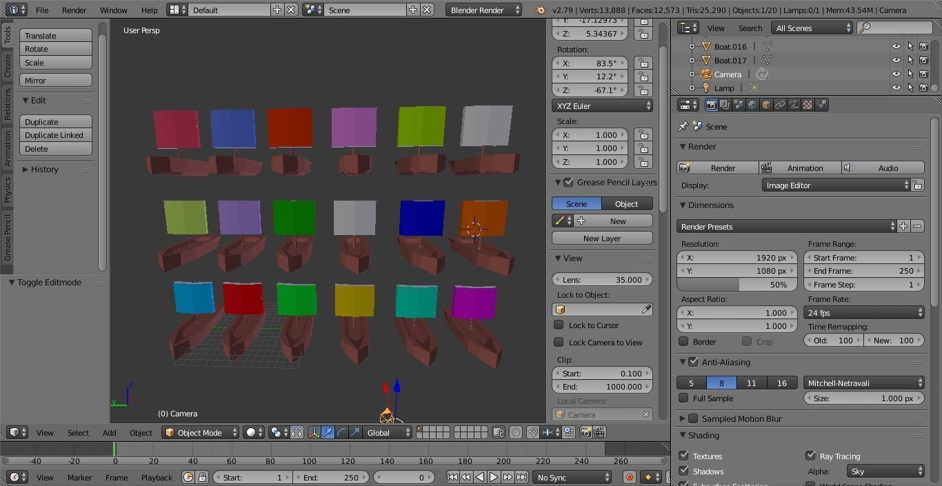 Collection of 18 LowPoly Animated GameReady boat models Low-poly 3D model_1