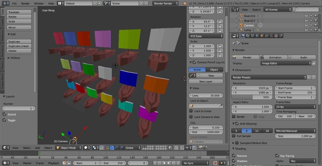 Collection of 18 LowPoly Animated GameReady boat models Low-poly 3D model_6