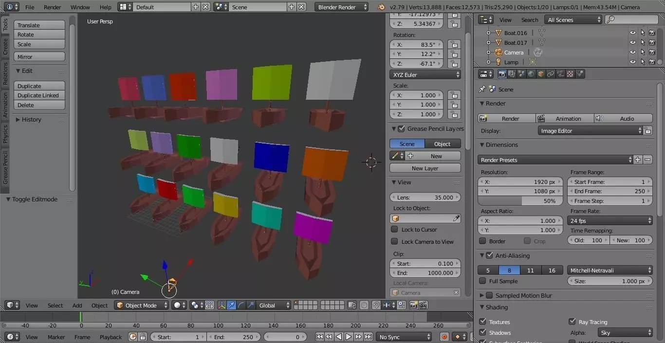 Collection of 18 LowPoly Animated GameReady boat models Low-poly 3D model_0