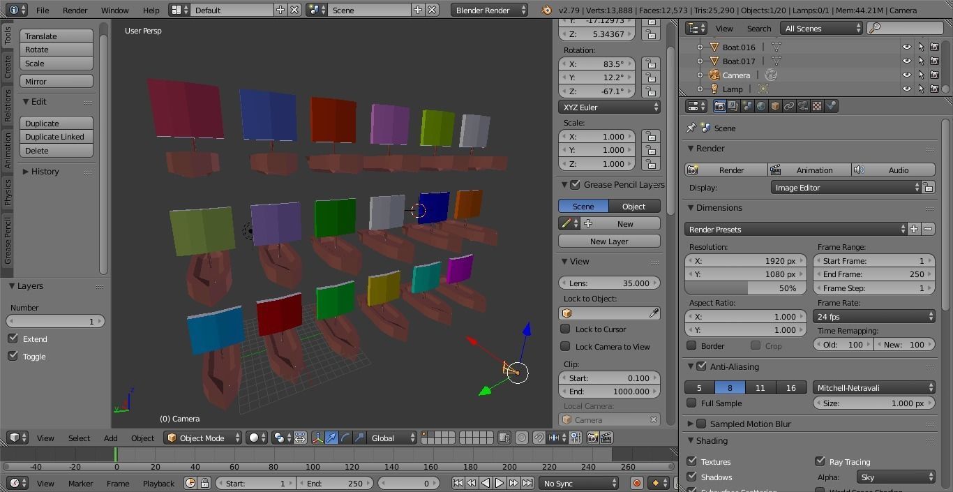 Collection of 18 LowPoly Animated GameReady boat models Low-poly 3D model_2