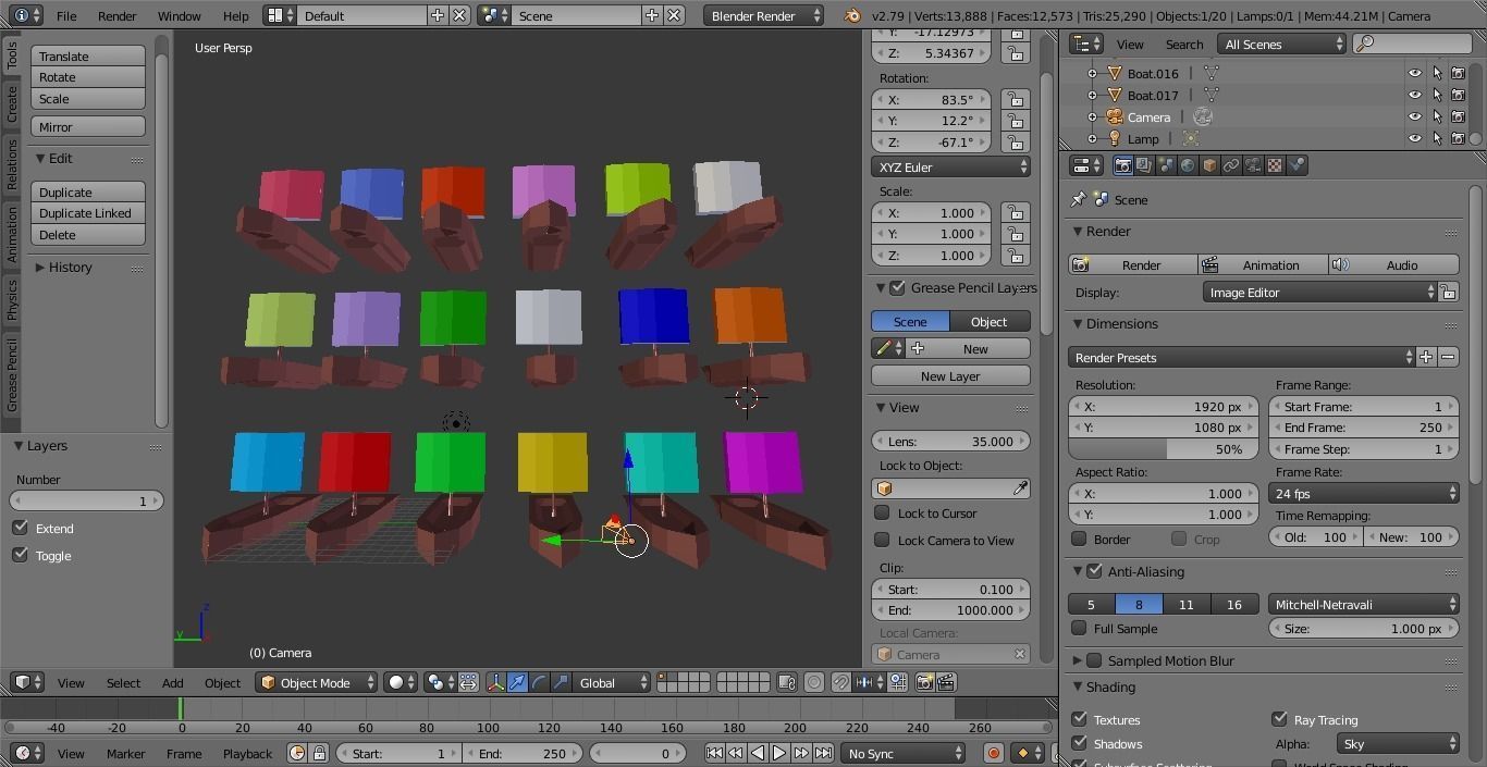 Collection of 18 LowPoly Animated GameReady boat models Low-poly 3D model_11