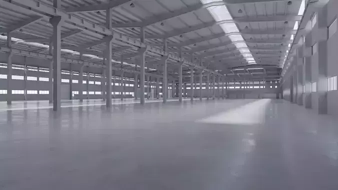 Factory Hall Interior 5 Low-poly 3D model