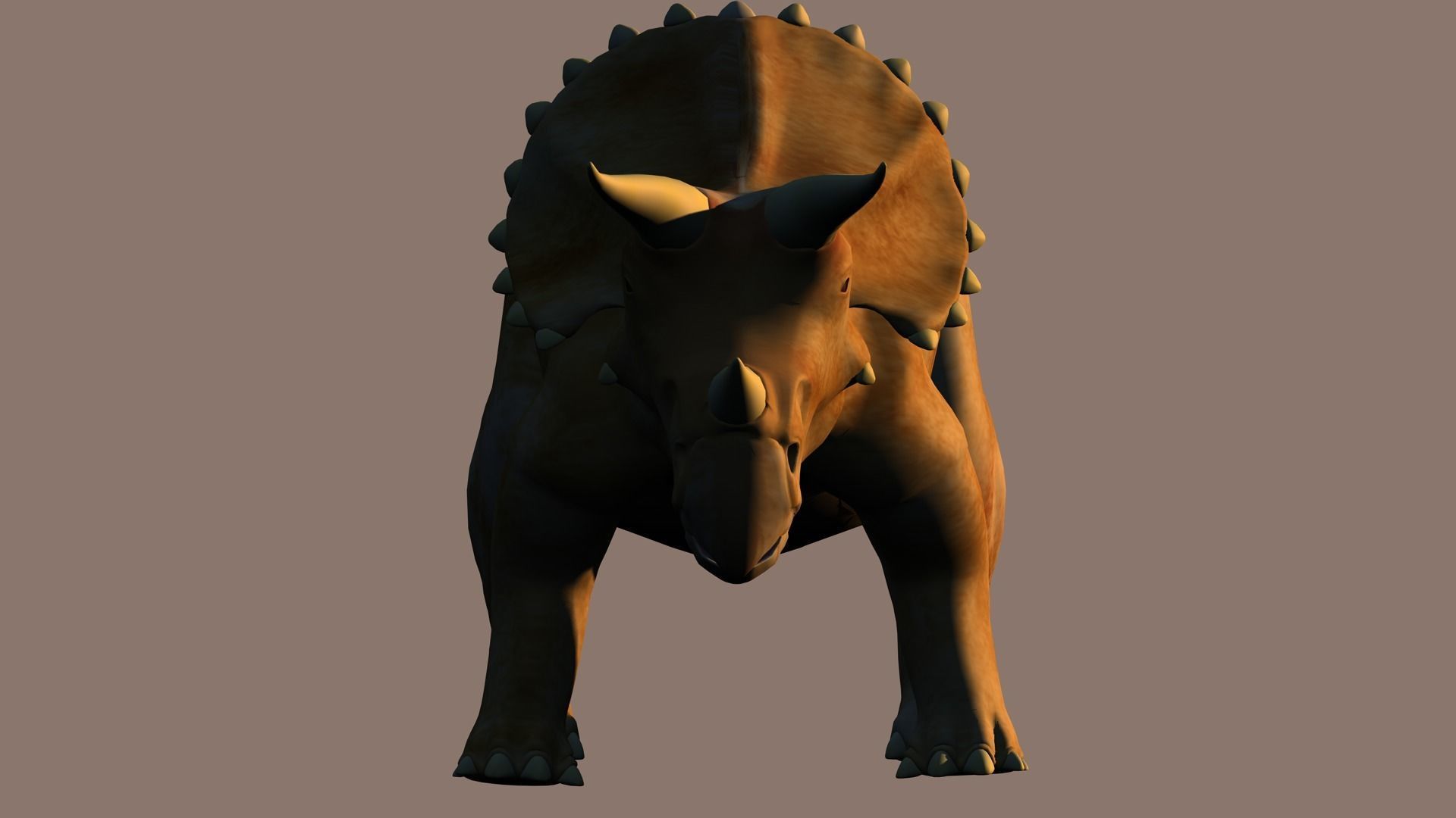 Triceratops dinosaur 3D model_5
