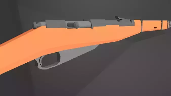 Mosin-Nagant LowPoly orange rifle Low-poly 3D model