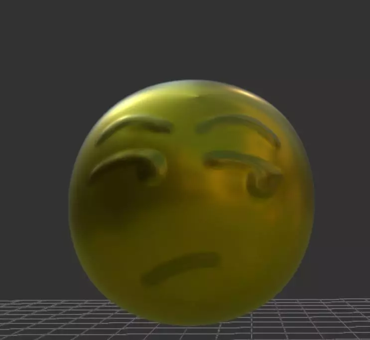 Meh emoji 3D model_0
