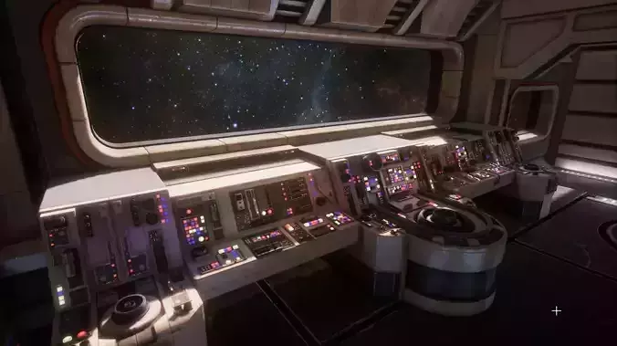 Sc-Fi Computer Console Kit Low-poly 3D model