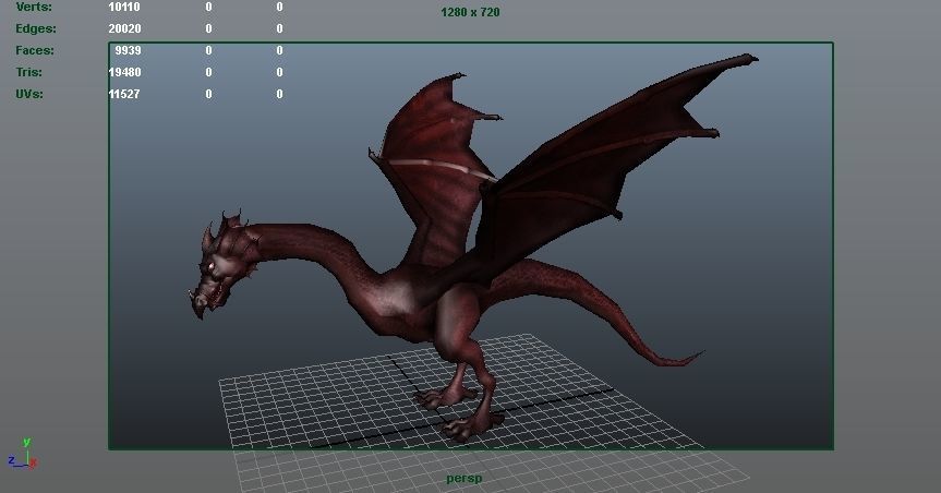 Dragon Model Low-poly 3D model_9