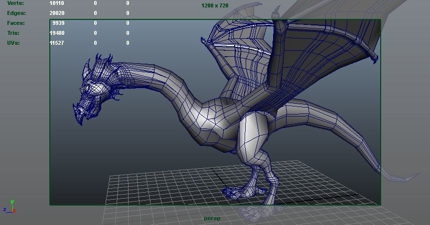 Dragon Model Low-poly 3D model_21