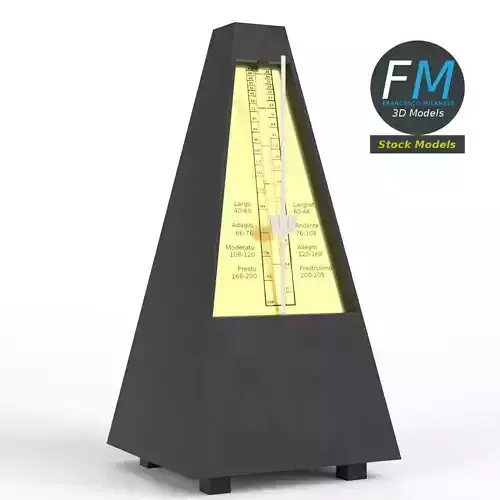 Metronome musical instrument with triangle on top