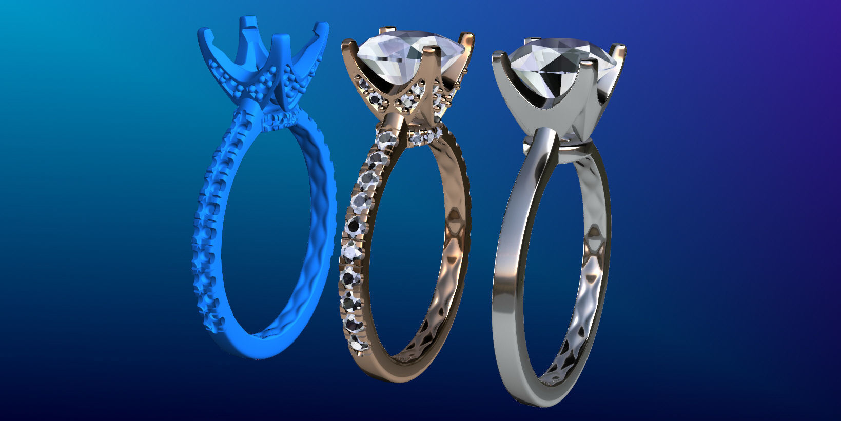 Big Cushion Diamond Ring 3D print model_4