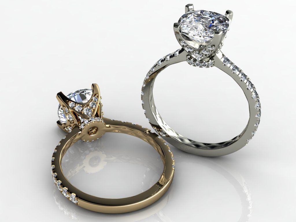 Big Cushion Diamond Ring 3D print model_2