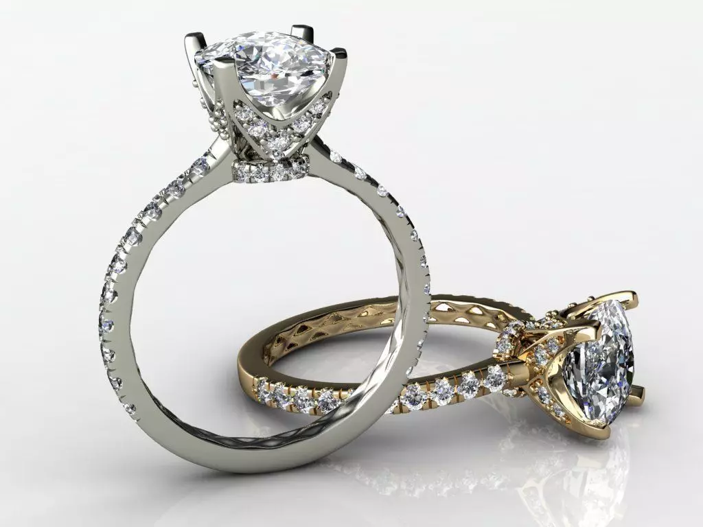 Big Cushion Diamond Ring 3D print model_0