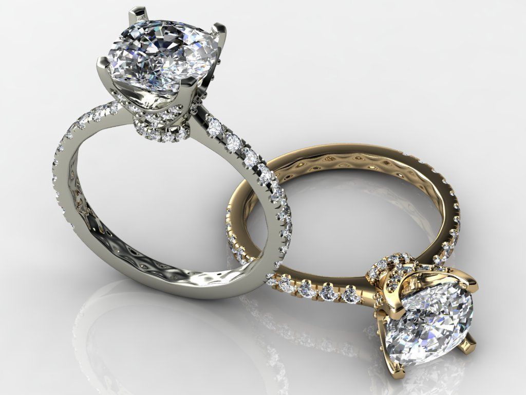 Big Cushion Diamond Ring 3D print model_1