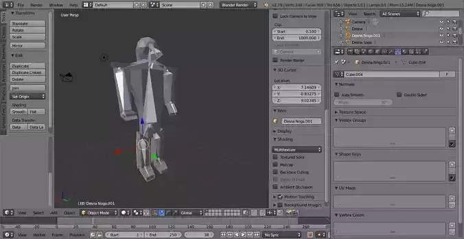 Very lowpoly rigged humanoid character