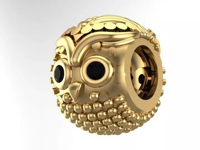 owl charm ball  3D print model_0