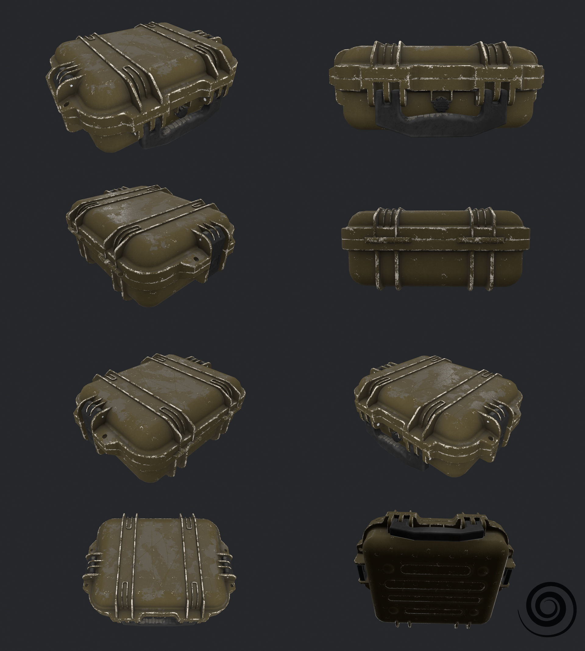 Small military case for Gun VR AR low-poly 3D model low-poly Low-poly 3D model_3