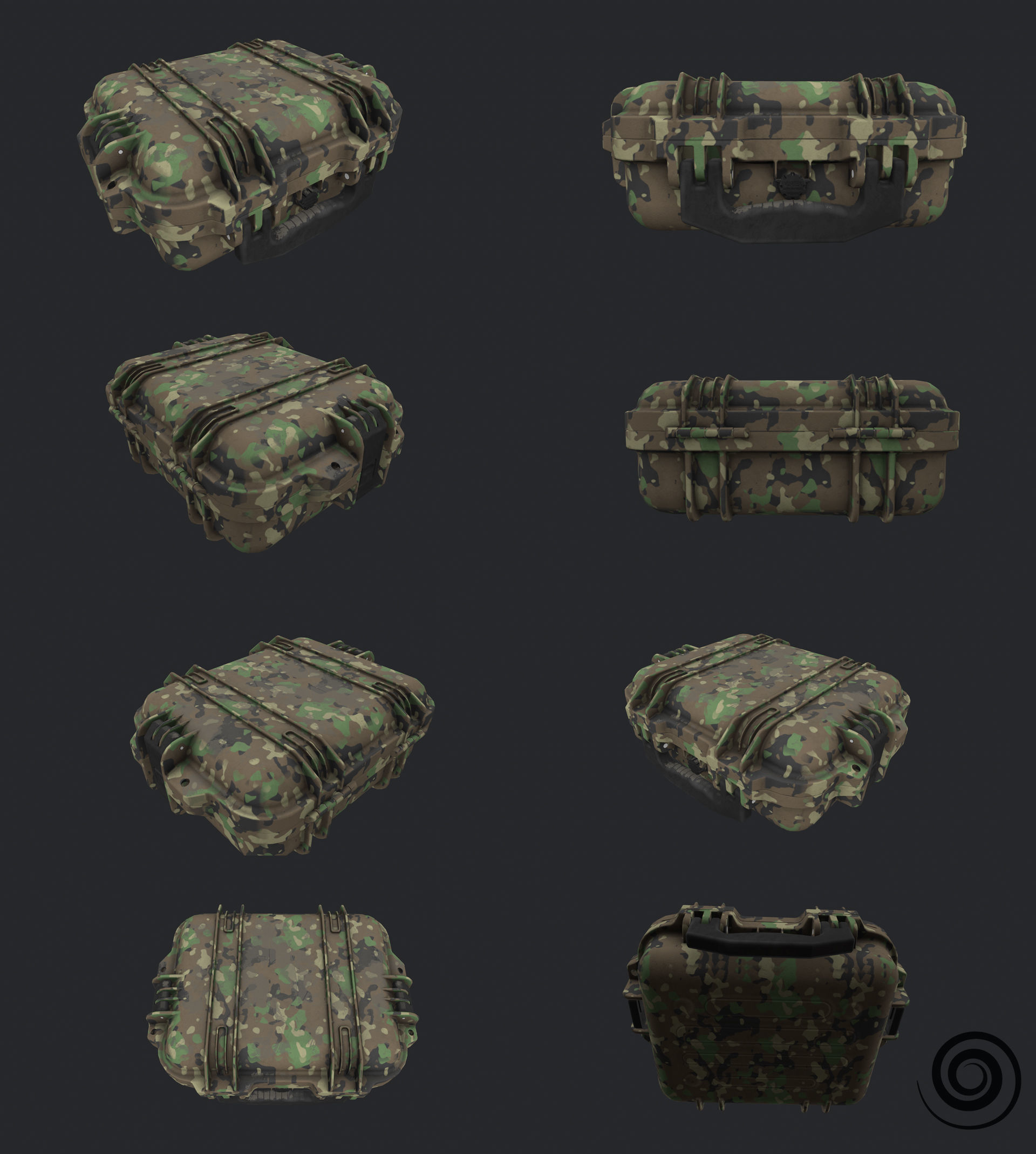 Small military case for Gun VR AR low-poly 3D model low-poly Low-poly 3D model_1