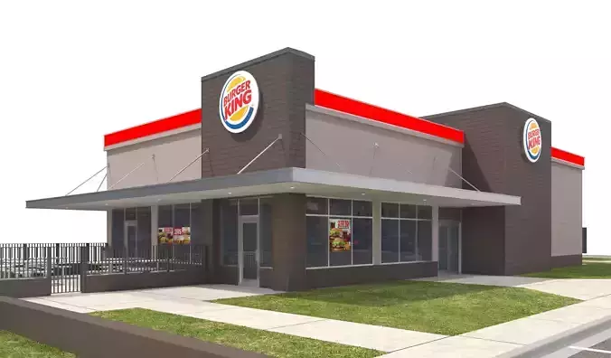 Retail-021 Burger King With Site 3D model