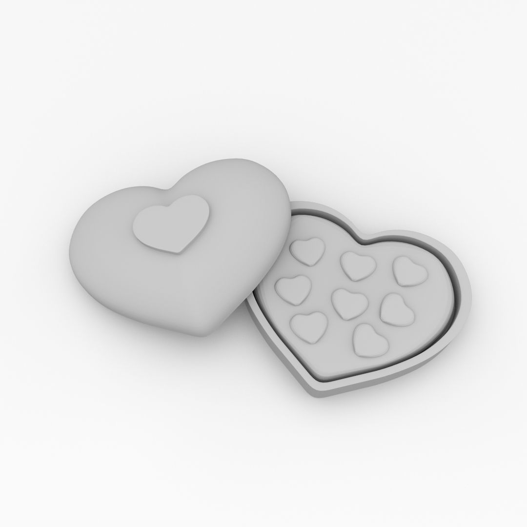 Heart Chocolate Box 3D model_3
