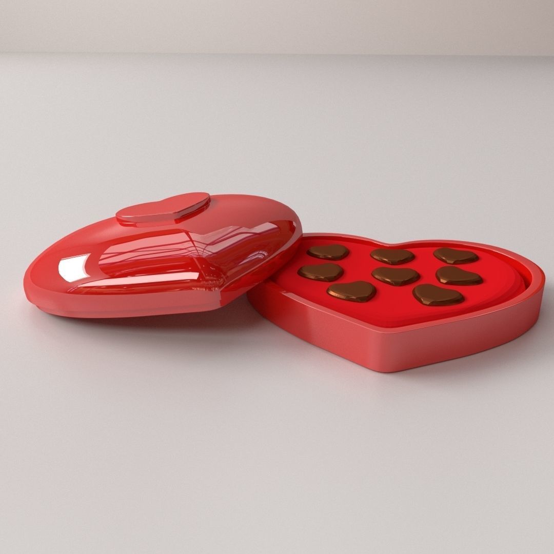Heart Chocolate Box 3D model_1