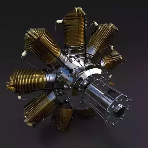 Rotary engine Gnome Monosoupape 3D model
