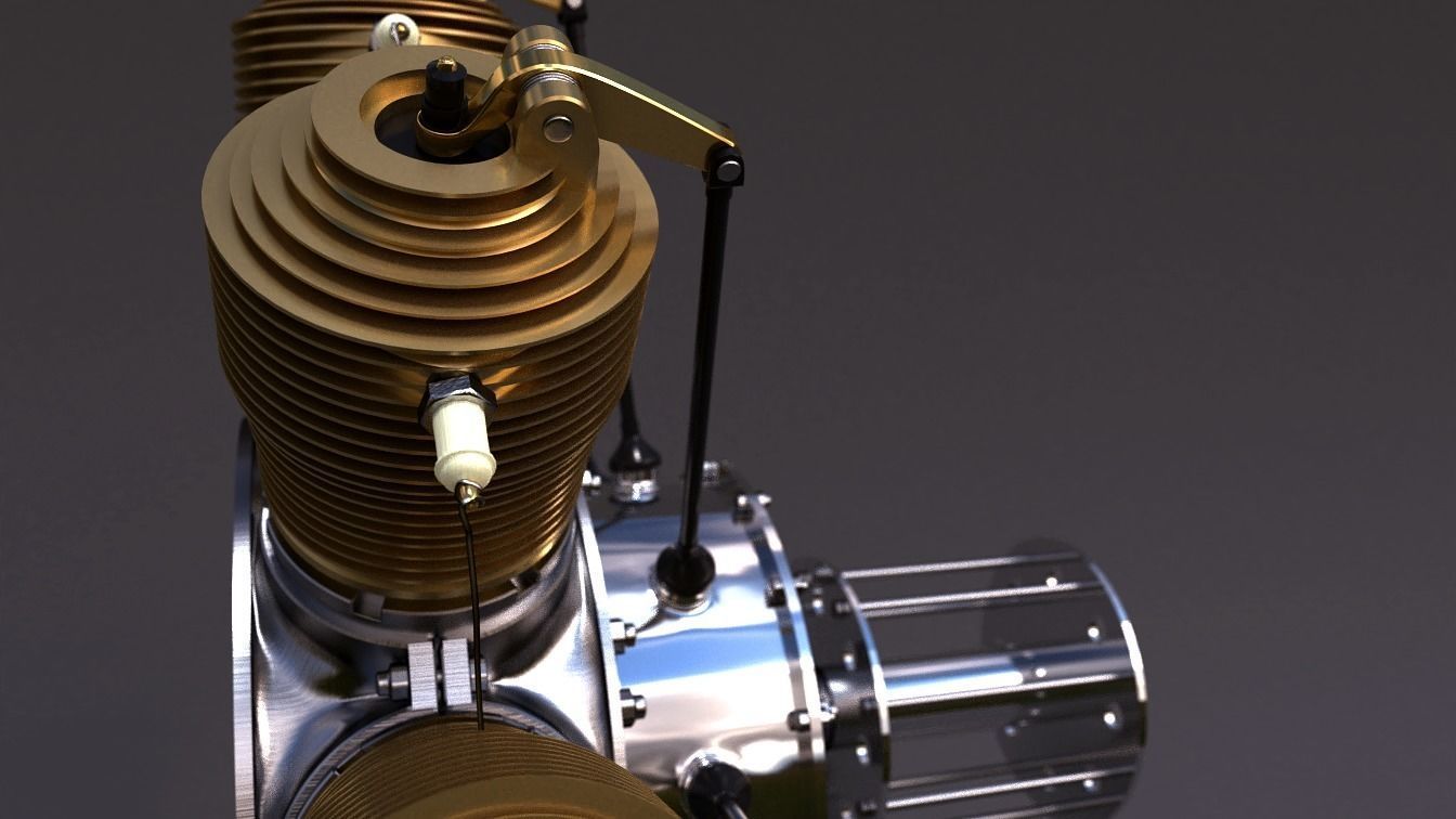 Rotary engine Gnome Monosoupape 3D model_7