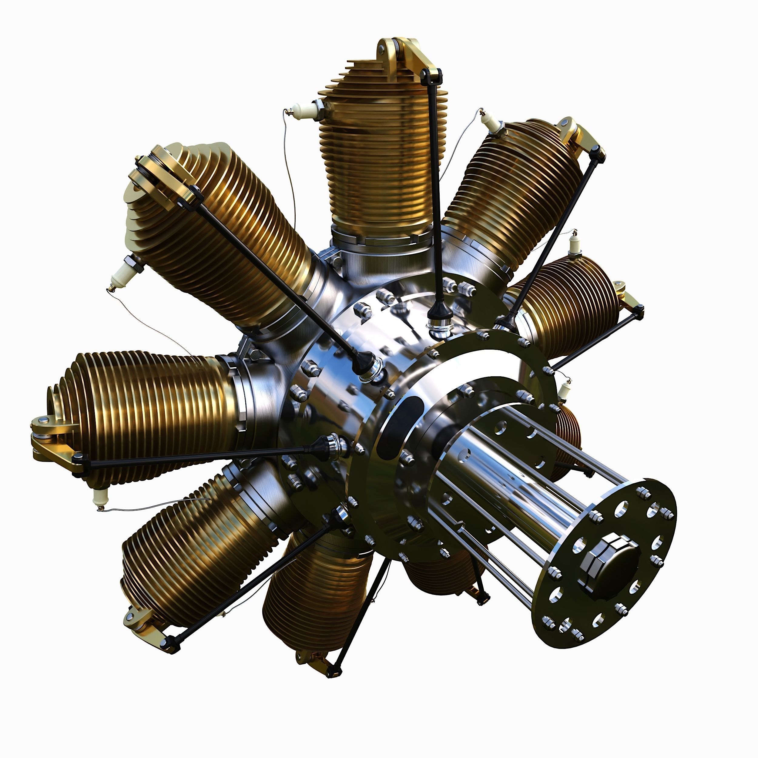 Rotary engine Gnome Monosoupape 3D model_12