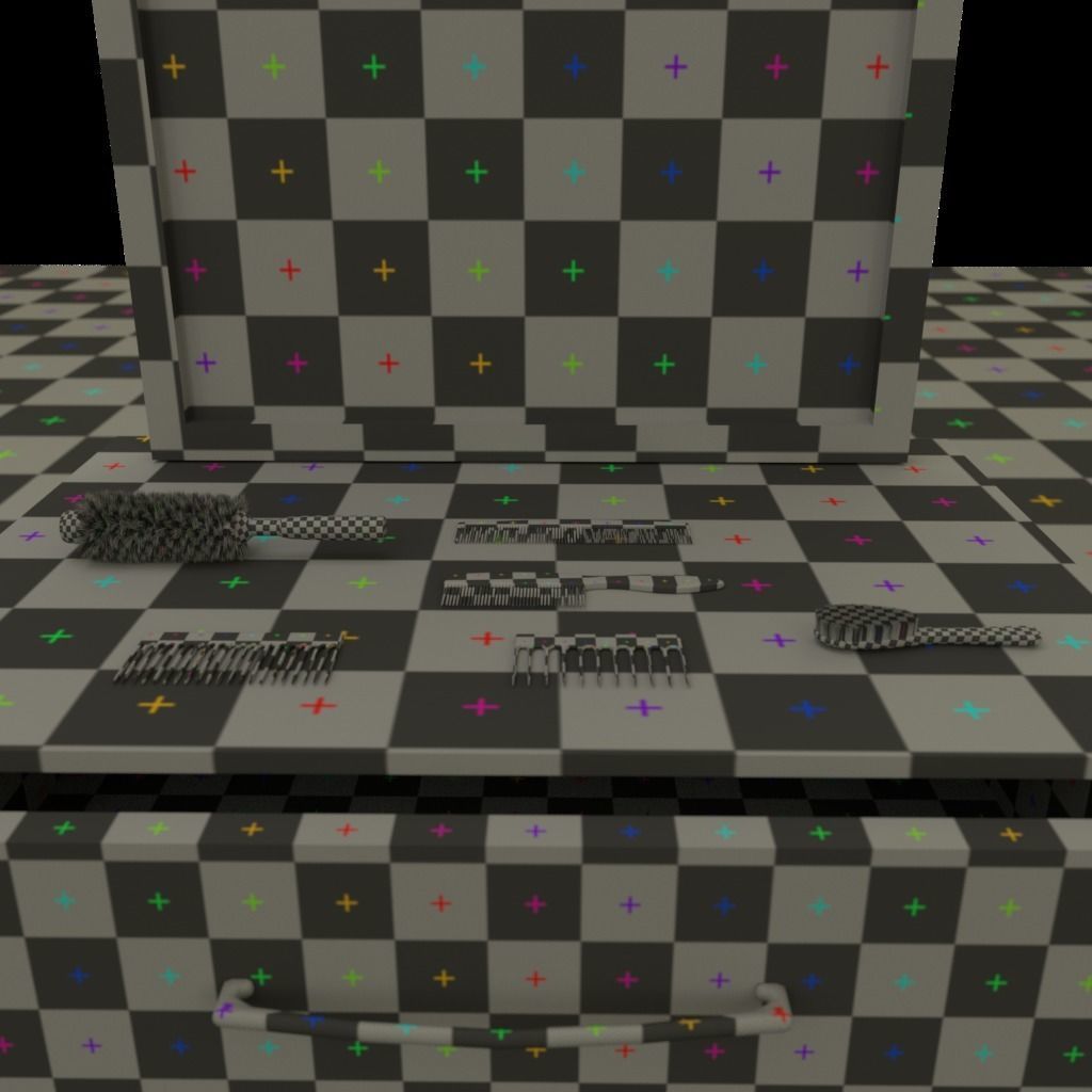 Drawers collection with bonus objects 3D model_12