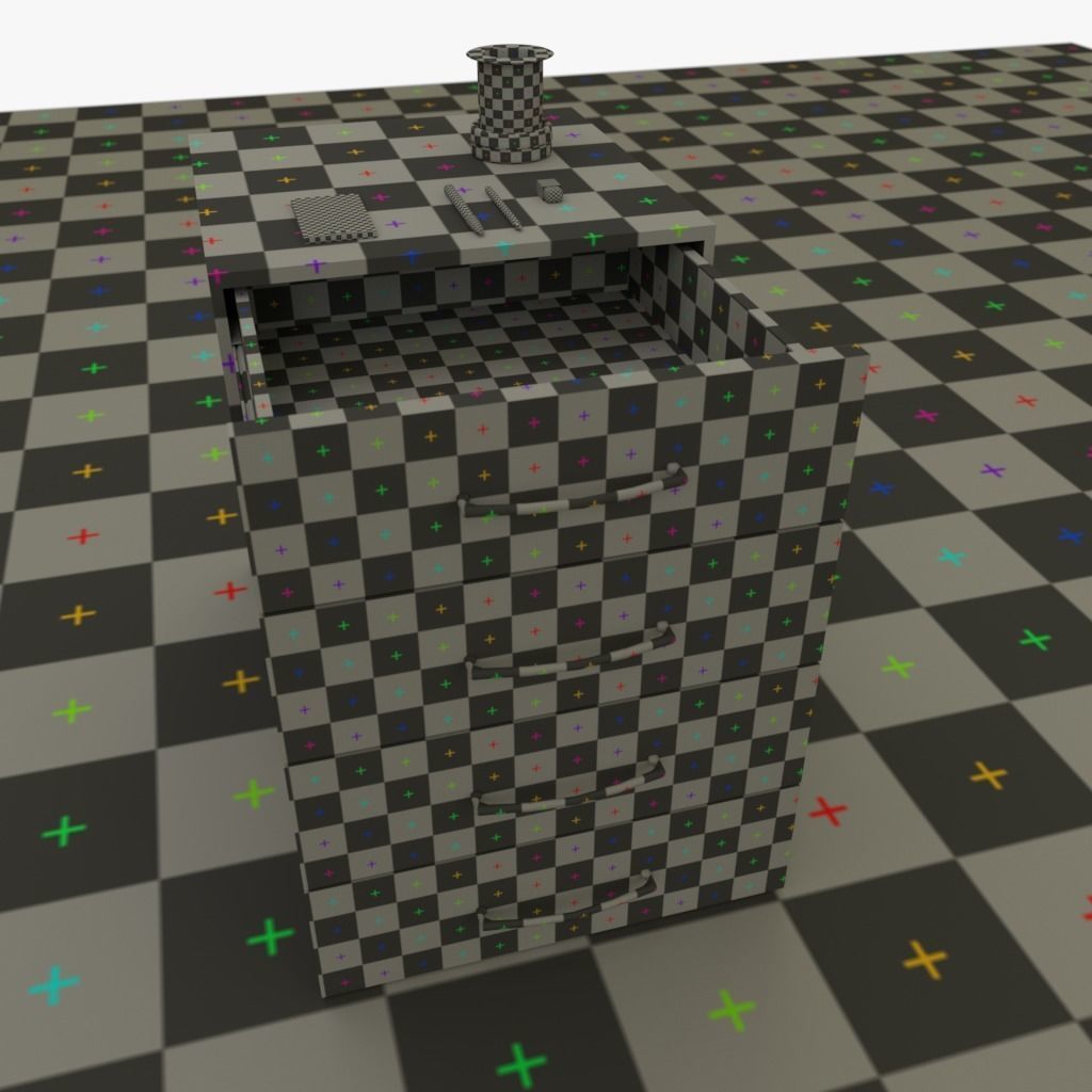 Drawers collection with bonus objects 3D model_37