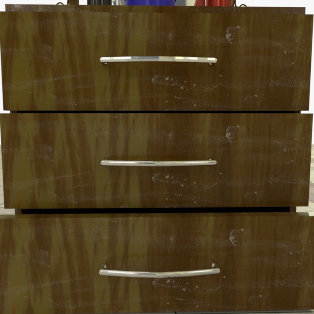 Drawers collection with bonus objects 3D model_18