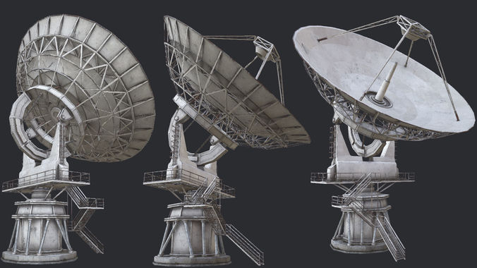 Large Array Radio Telescope PBR Low-poly 3D model