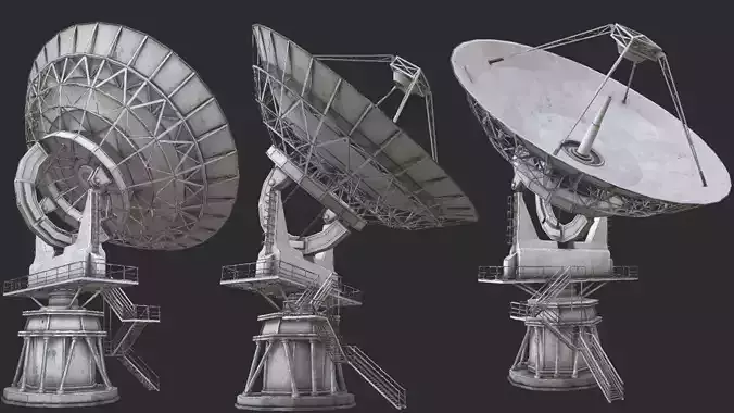 Large Array Radio Telescope PBR Low-poly 3D model