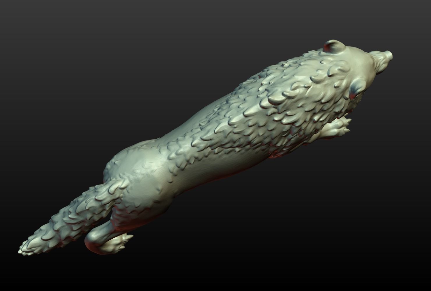 Wolf Figurine 3D print model_2