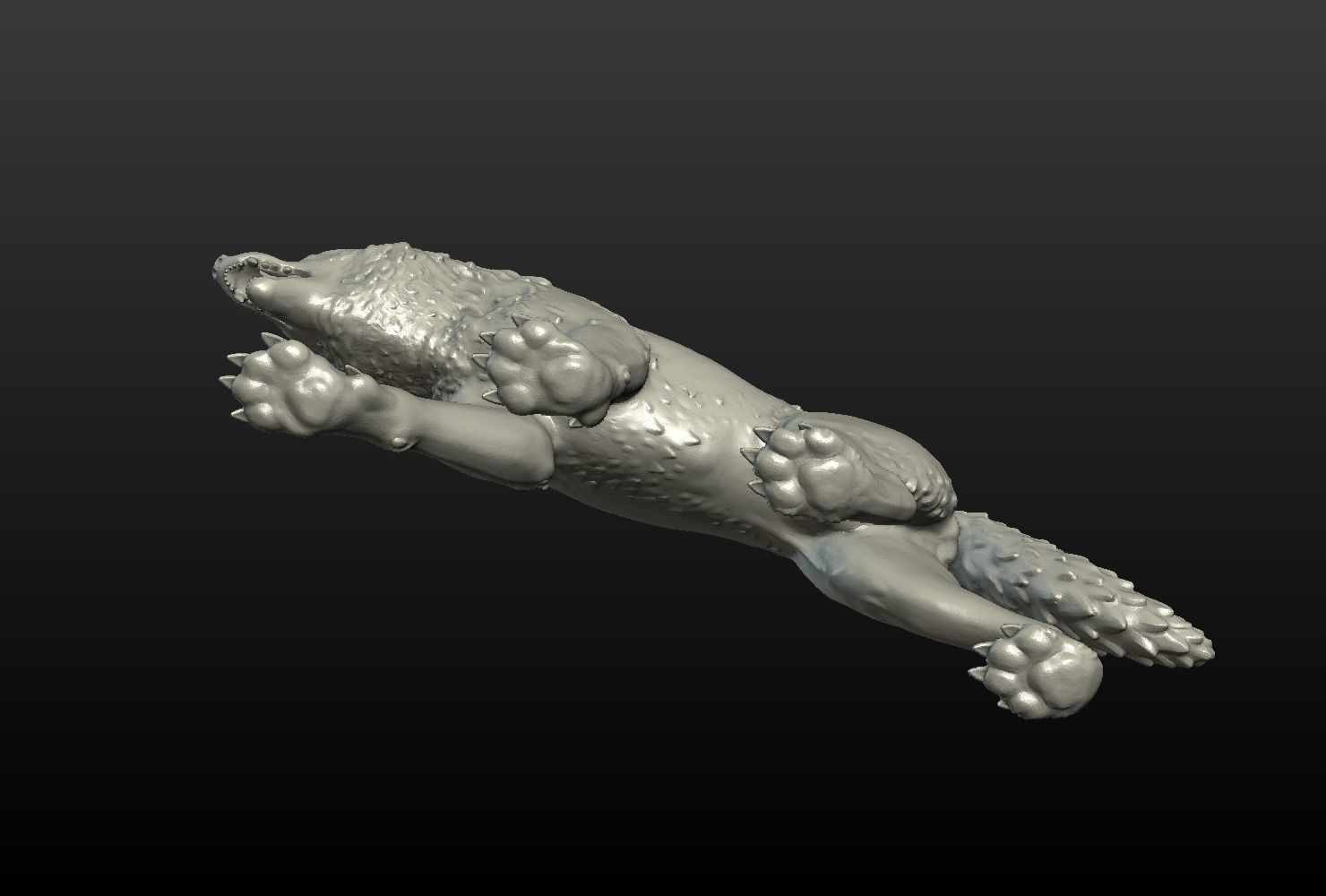 Wolf Figurine 3D print model_16