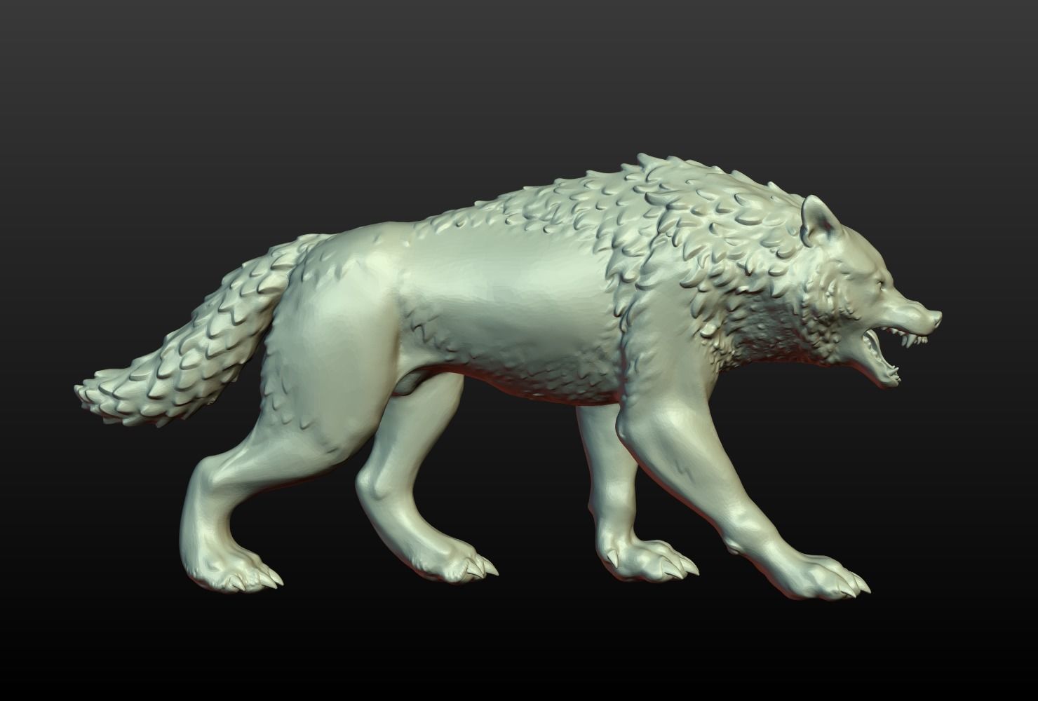 Wolf Figurine 3D print model_3