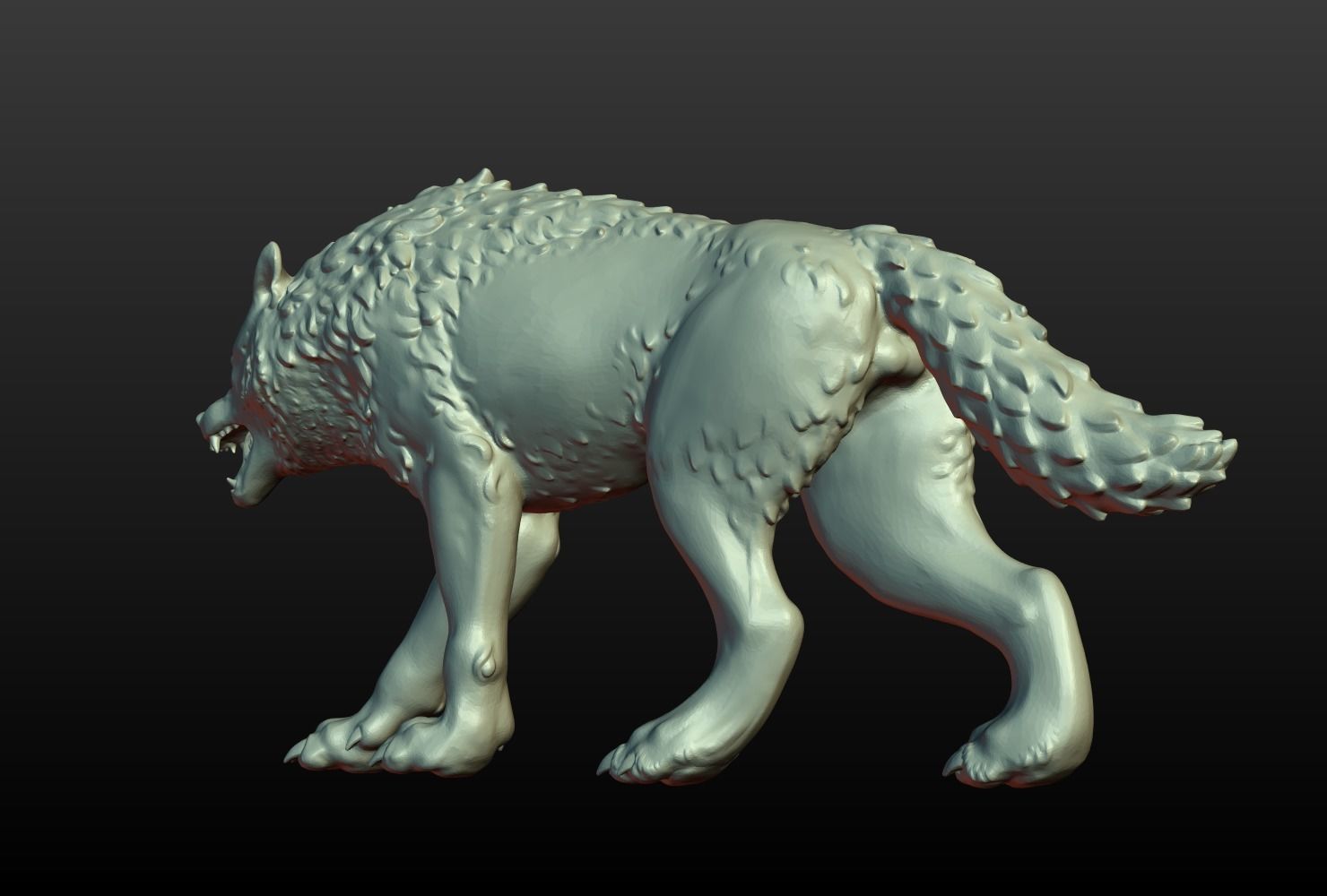 Wolf Figurine 3D print model_7