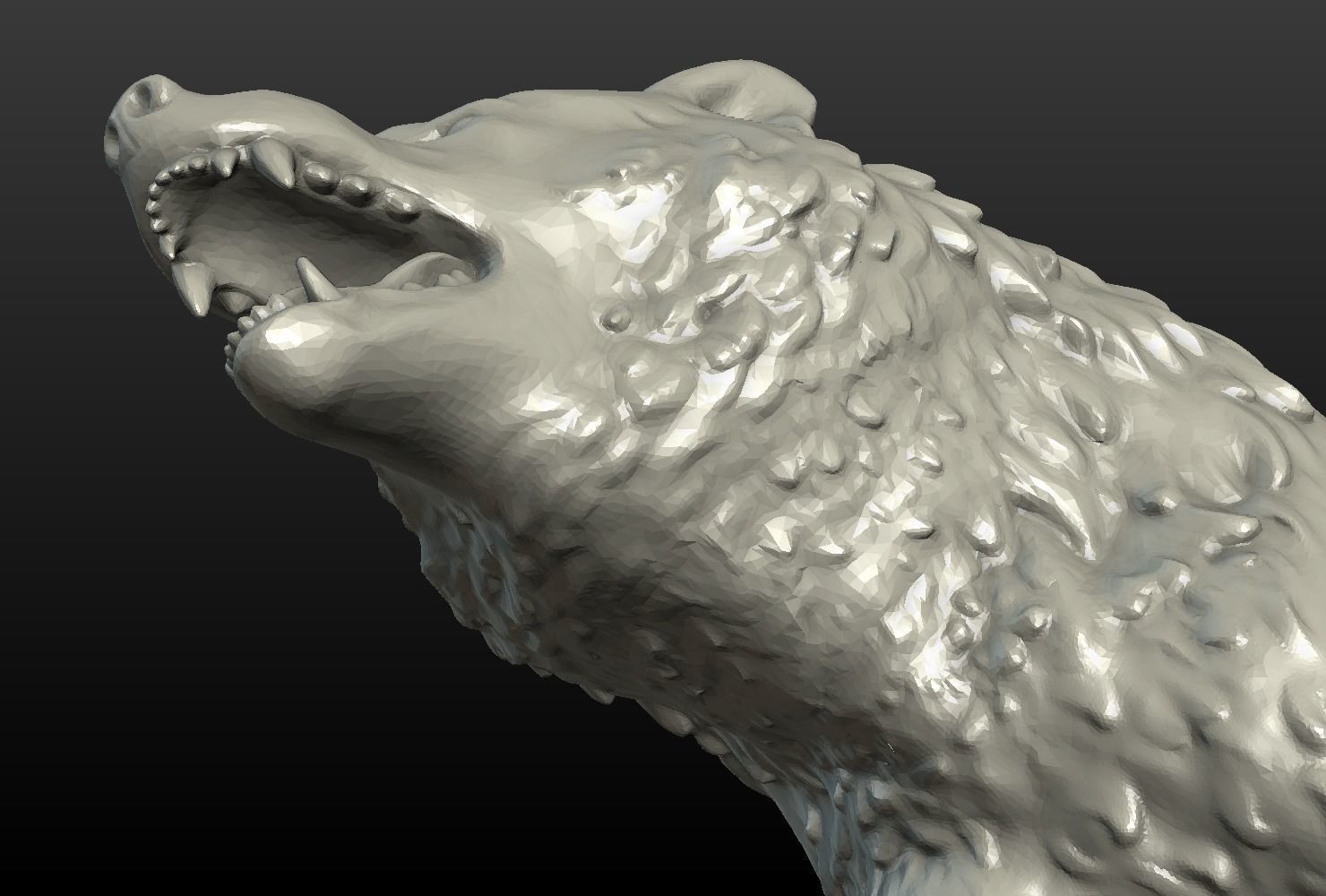 Wolf Figurine 3D print model_15