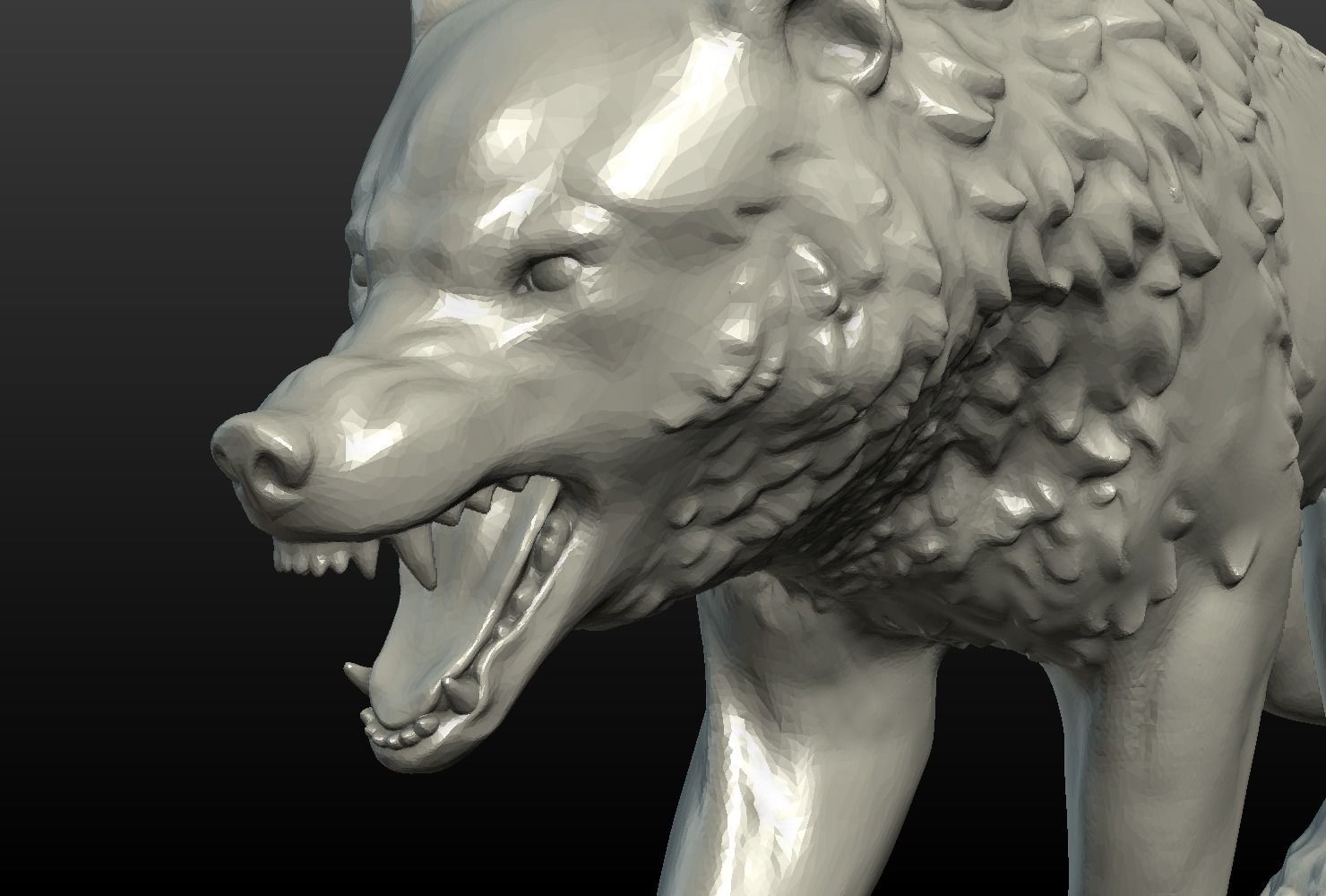 Wolf Figurine 3D print model_13